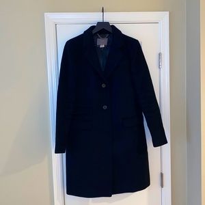 J Crew Black Wool Peacoat Mid Length